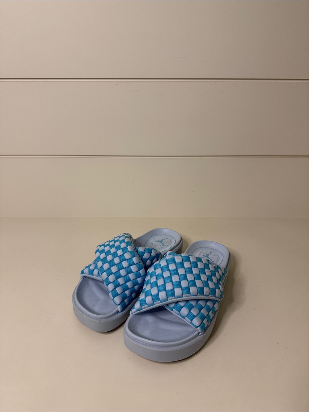 Air Jordan Sophia Slides Blue/White Checkered